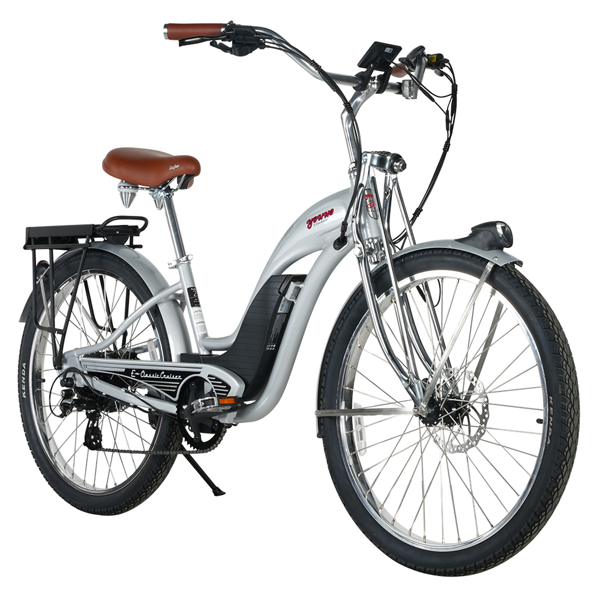 Young Electric E-Classic Cruiser — Silver, 20 MPH Max Speed, 310-Lb. Capacity